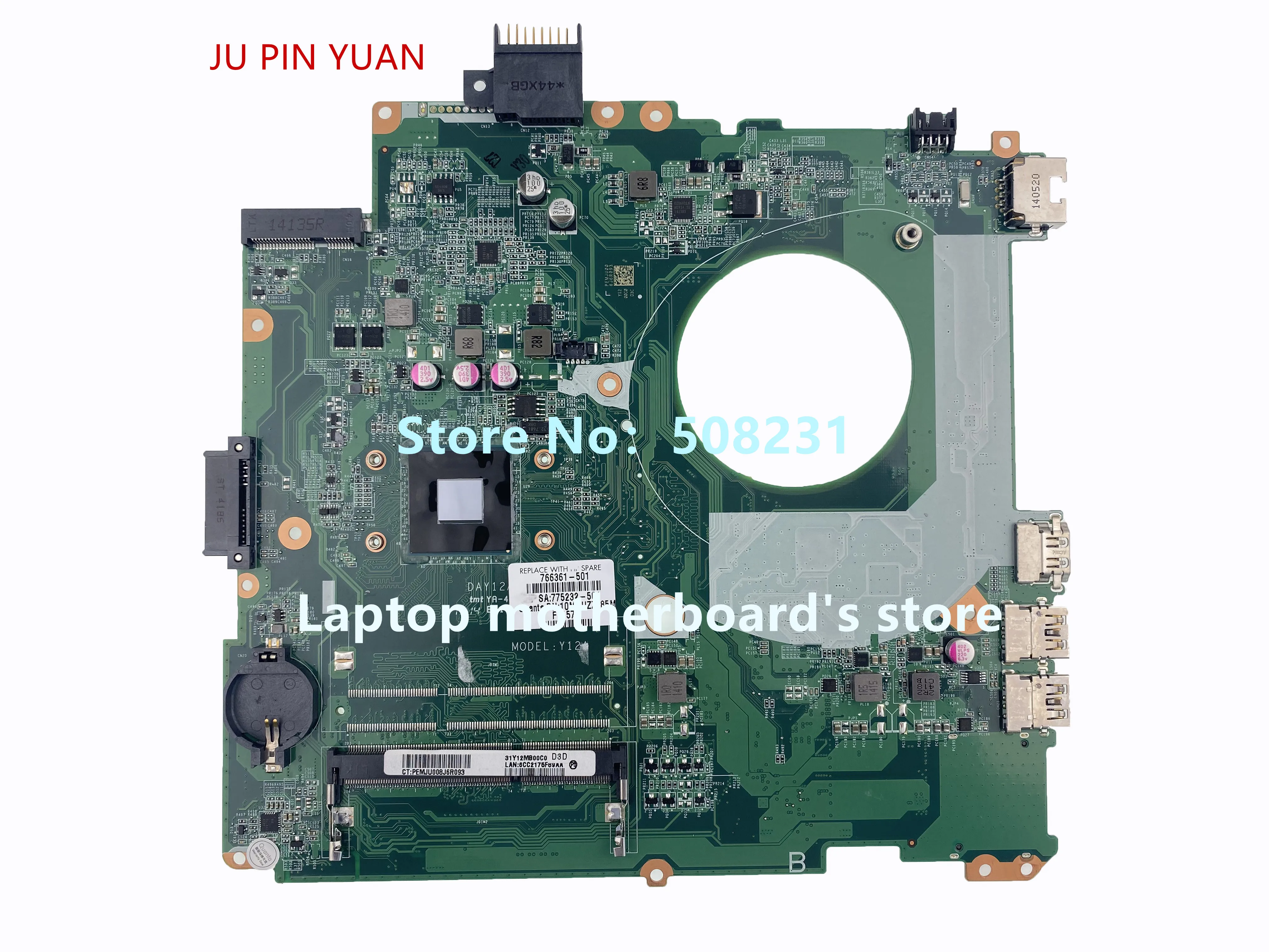 

766361-501 775232-501 Y12A For HP Pavilion 14-V 14-V038CA Laptop Motherboard N2830 DAY12AMB6D0 100% Fully Tested