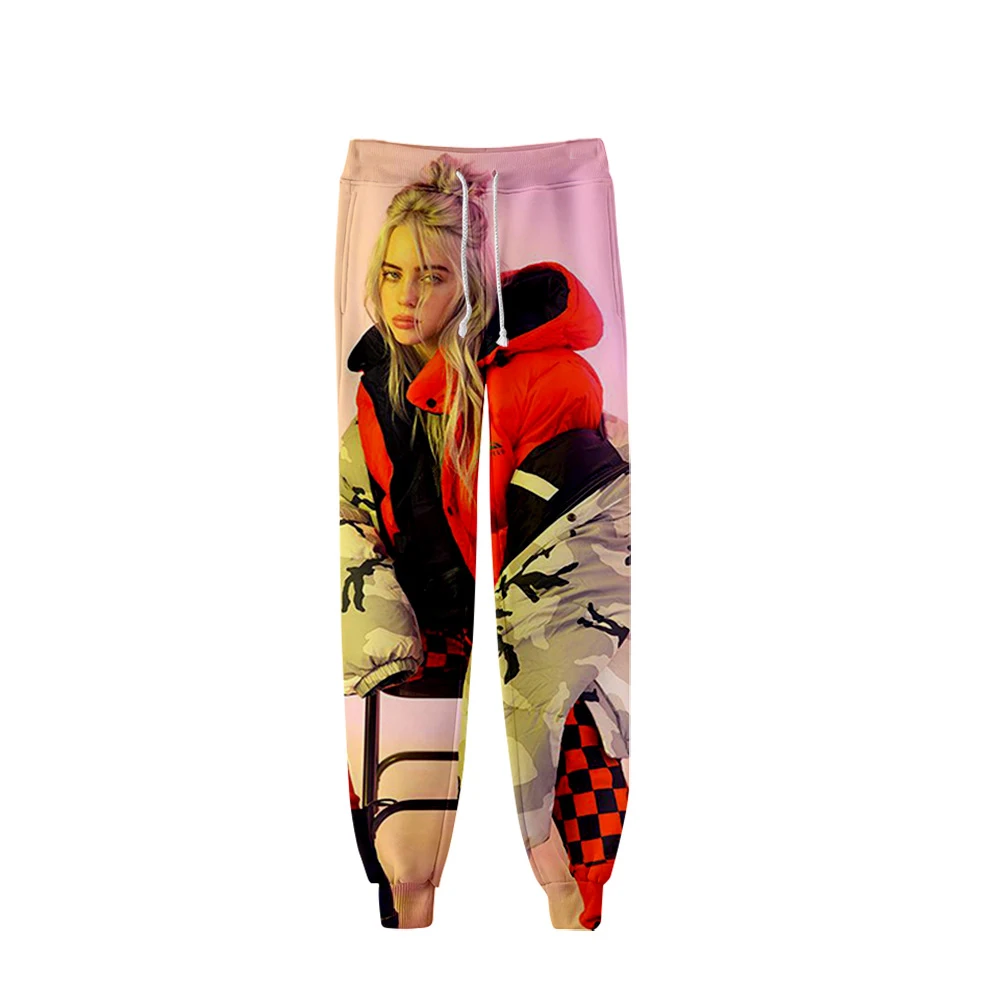 Новинка, горячая Распродажа, повседневные брюки Billie Eilish с 3D рисунком, для мужчин и женщин, модные, Осень-зима, Harajuku, 3D, комфортный для мальчиков и девочек, спортивные штаны
