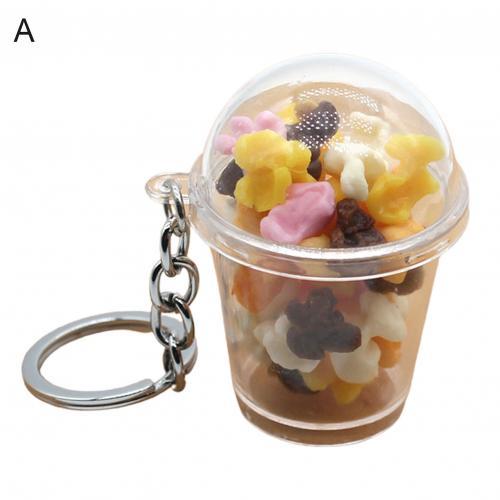 Snacks Popcorn Candy Cup Keychain Student Couple Bag Decor Pendant