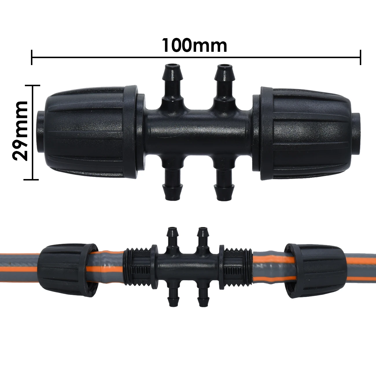 KESLA 16mm to 4/7mm Tubing Connector Garden Flower Irrigation Water Adapter 6-Ways PE Tubing to 1/4 Micro Hose Connector Joint
