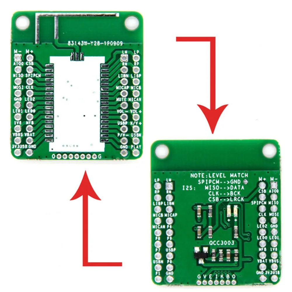 Taidacent QCC3003 True Wireless Tws Bluetooth 5.0 Aptx A2dp Stereo IOS Android Module Adapter Converter Board