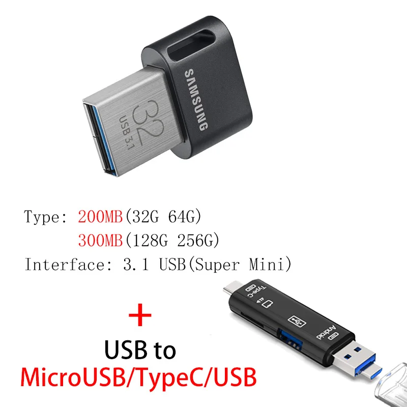 Флеш-накопитель SAMSUNG 128 ГБ, 64 ГБ, 32 ГБ, 256 ГБ, мини USB флеш-накопитель 32 64, 128 ГБ, флеш-накопитель 3,1, USB флешка, диск на ключ, память для телефона - Цвет: AB Y211