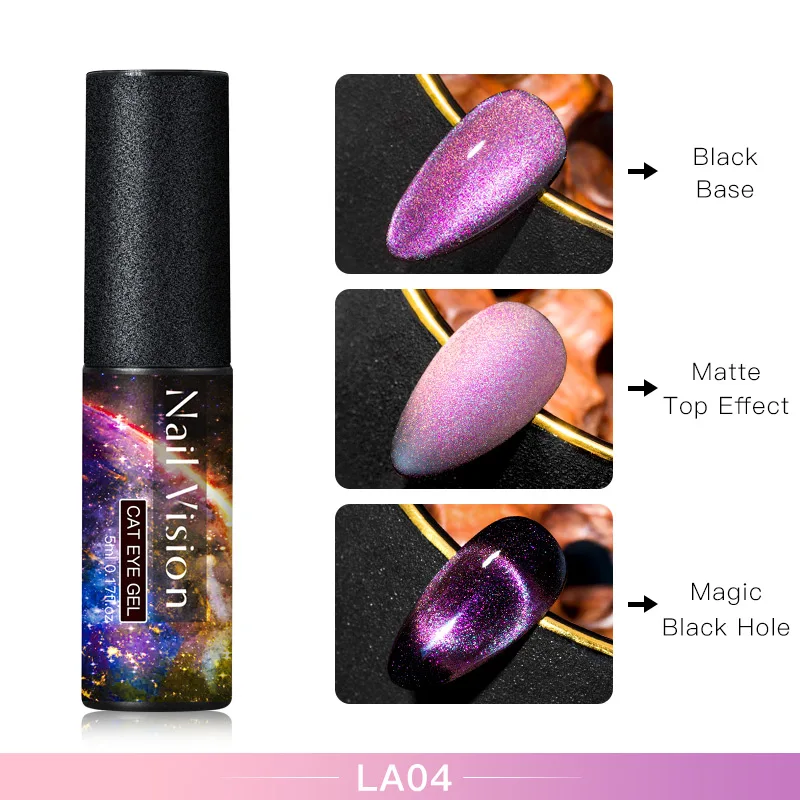 Nail Vision 5 мл 9D Galaxy Cat Eyes светодиодный Гель-лак для ногтей Хамелеон для использования с магнитом замочить УФ-лак для ногтей черный базовый слой - Цвет: S08027