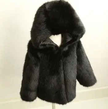 BLACK Hooded Пальто с мехом для девочек; куртки для маленьких мальчиков; коллекция года; сезон осень-зима; детская теплая верхняя одежда с капюшоном; плотная однобортная одежда; N302 - Цвет: BLACK Hooded