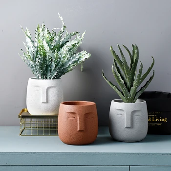 

Cement Flower Pot Nordic Style Simple Creative Potted Green Plant Pot Home Garden Decoration