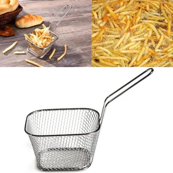 

French Fries Mini Fry Basket Chips Fryer Mesh Strainer Serving Food Presentation Cooking Kitchen Tool 1 Pcs
