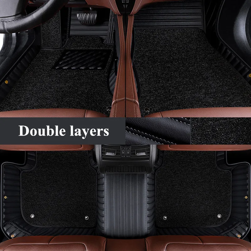 

High quality! Custom special car floor mats for Mitsubishi Pajero Sport 5 seats 2022-2016 waterproof double layers carpets rugs