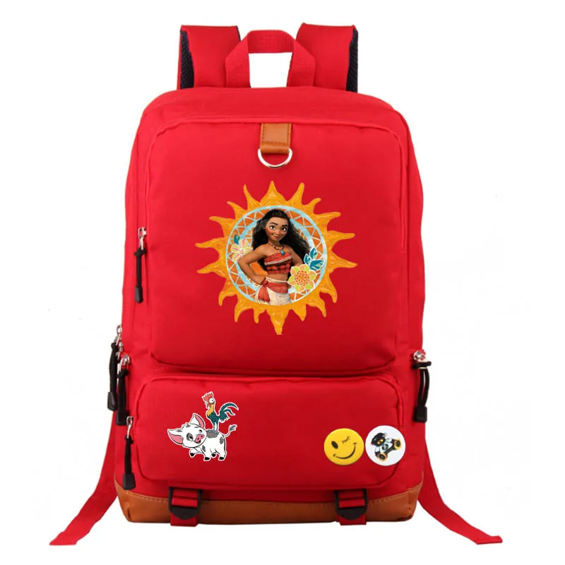 Moana school bag Starry sky backpack student school bag Notebook backpack Leisure Daily backpack - Цвет: style1 red