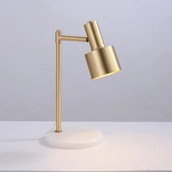 

Marble Desk Lamp Originality Post Modern Villa Hotel Bedroom Bedside Atmosphere Light Luxurious Pure Copper Adjust Desk Lamp