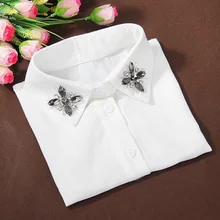 Женский Искусственный бриллиант жемчуг лацкан поддельные ложные воротник съемный воротник