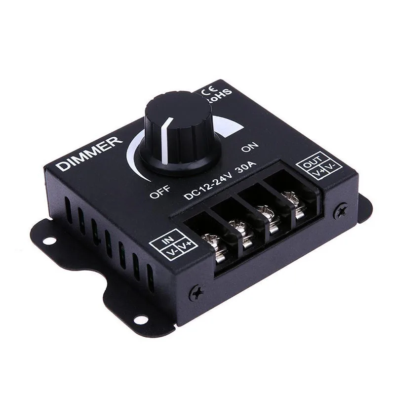Использовать светодиодный диммер постоянного тока 12 24V 30A Регулируемая яркая лампа полосы драйвер питания P