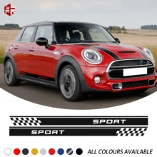 ^#Cheap 2 Pcs Racing Sport Checkered Styling Car Door Side Stripes Sticker Body Decal For MINI Cooper S F55 JCW One Accessories ^#Cheap 2 Pcs Racing Sport Checkered Styling Car Door Side Stripes Sticker Body Decal For MINI Cooper S F55 JCW One Accessories