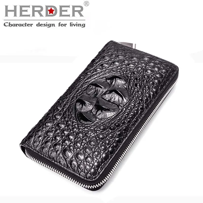 HERDER новый кошелек с крокодиловым узором Мужская Длинная кожаная повседневная