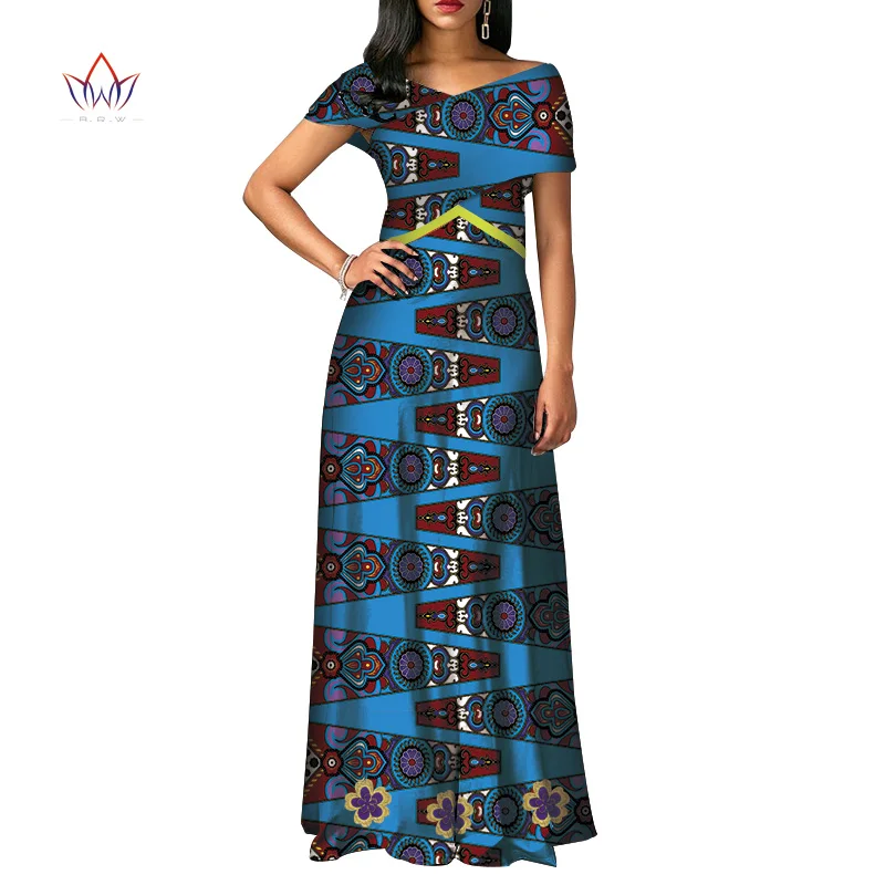 fashion African Dresses for Women Dashiki short sleeve Africa clothing Plus Size Patchwork Party Dresses for Women WY3924 - Цвет: 10