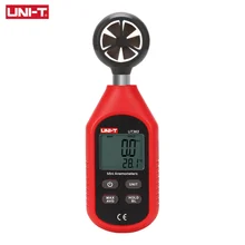 UNI-T-probador de velocidad del viento UT363 UT363BT, Mini Anemómetro Digital, Sensor LCD, retroiluminación, 0-30 m/S, medidor de temperatura
