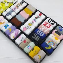 Morematch/5 пара/лот, осенние модные женские носки, японские Мультяшные носки с узором Harajuku, милые носки, носки средней длины без пятки, размер 5,5-10