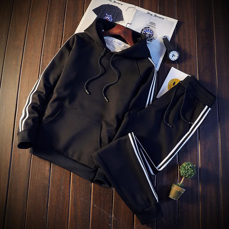 

2018 New Style Autumn Korean-style Trend Fashion & Sports Coat Clothes Hooded Patch Pocket Solid Color Leisure Suit