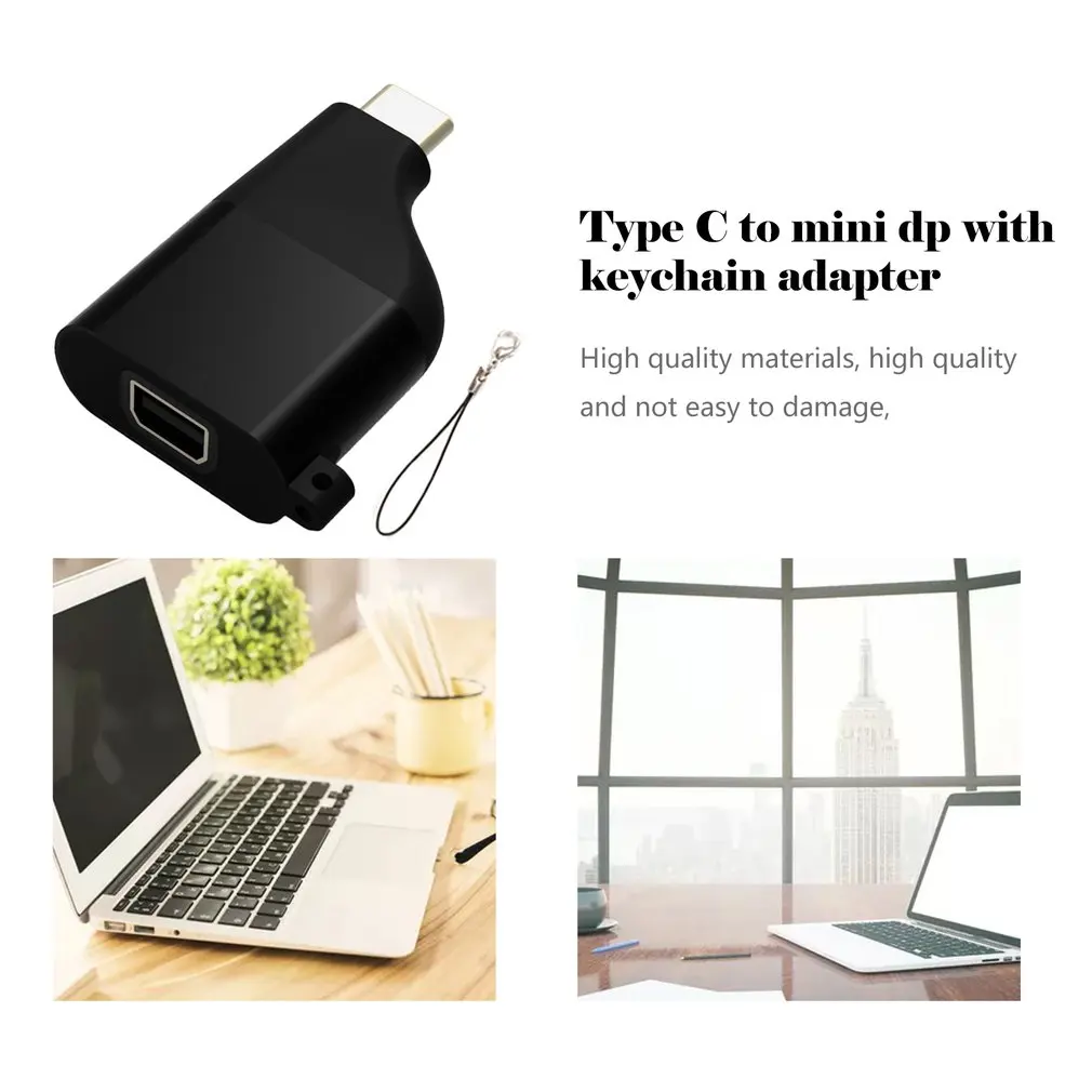 Тип C к Hdmi 4K 60Hz адаптер Usb C к Mini Dp конвертер мужчин и женщин с брелок стиль черный