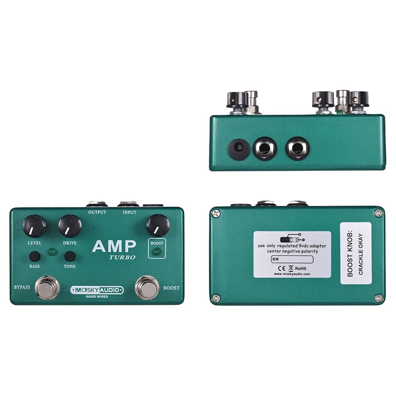 Mosky Amp Turbo мультиэффектные гитарные педали эффектов 2 в 1 Boost Overdrive effects True Bypass музыкальный инструмент
