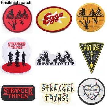 

12pcs/lot E1536 Cartoon Tv Show Stranger Thing Iron on Embroidered Cloth Patch Clothes Stickers Apparel Garment Accessories