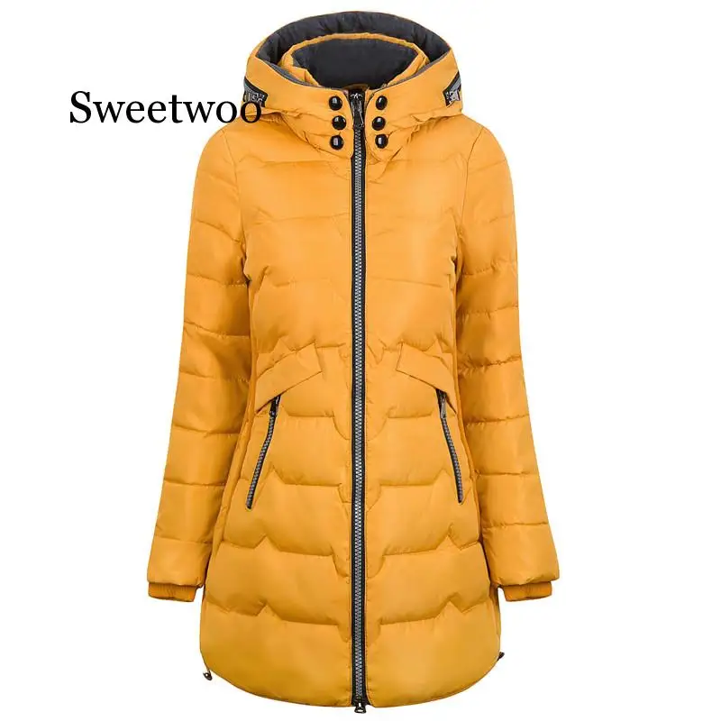 

2020 Thicken Plus Size 6xl 7xl Cotton Long Coat Winter Jacket Parka Women Thick Slim Long Warm Hooded Padded Parkas Female