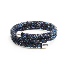 Шикарный Двойной круглый Браслет-манжета многослойный браслет браслеты для женщин модное ювелирное изделие Подарок Браслет Свадебные вечерние аксессуары