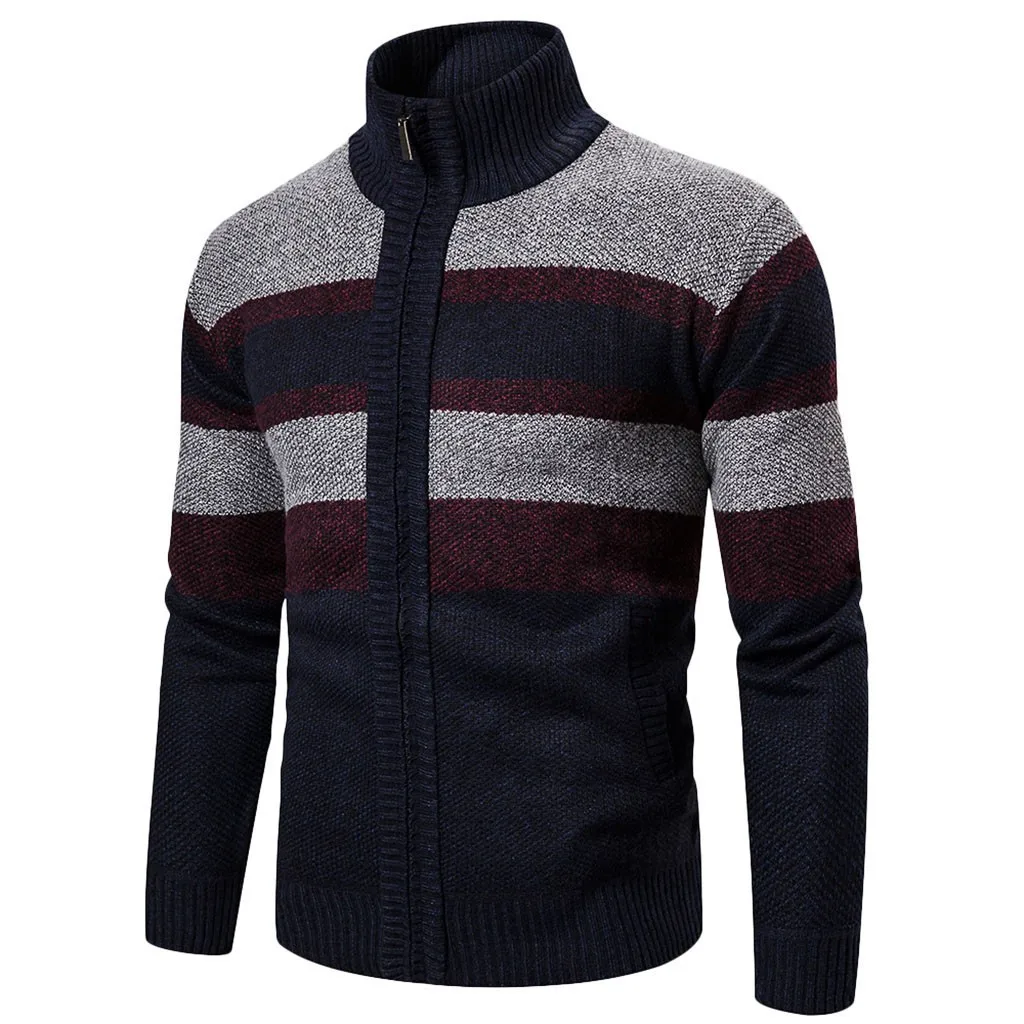 Зимний свитер Smart casual, Мужская зимняя водолазка на молнии с длинным рукавом, вязаный свитер, верхняя одежда, пальто, pull homme, свитер