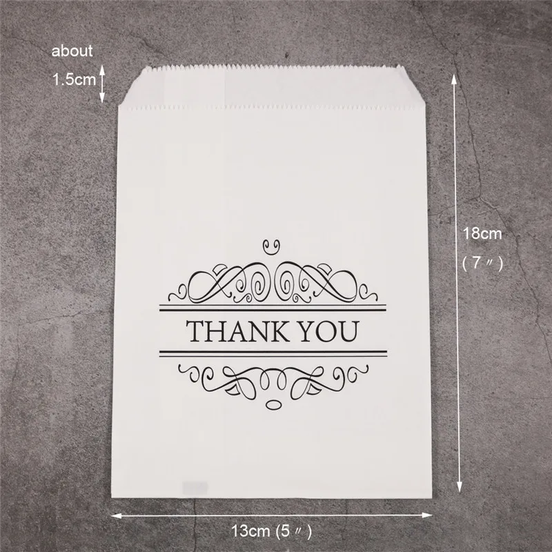 white thank you 25 шт цветные крафт-бумажные пакеты в горошек, Золотая Звезда, конфета, Подарочный мешок, Свадебный Золотой бумажный пакет с горячей штамповкой для упаковки подарков - Цвет: white thank you