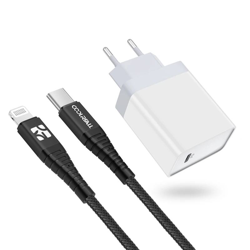 Coolreall 18 Вт Быстрая зарядка 3,0 зарядное устройство usb type C быстрое зарядное устройство для iPhone X Xs Xr 8 телефон PD зарядное устройство для huawei samsung Xiaomi - Тип штекера: EU BLACK CABLE