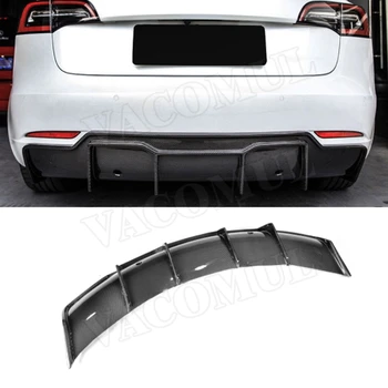 

Dry Carbon Rear Diffuser Body Kits for Tesla Model 3 2018 2019 2020 Carbon Fiber / FRP Back Bumper Lip Guard Car Styling
