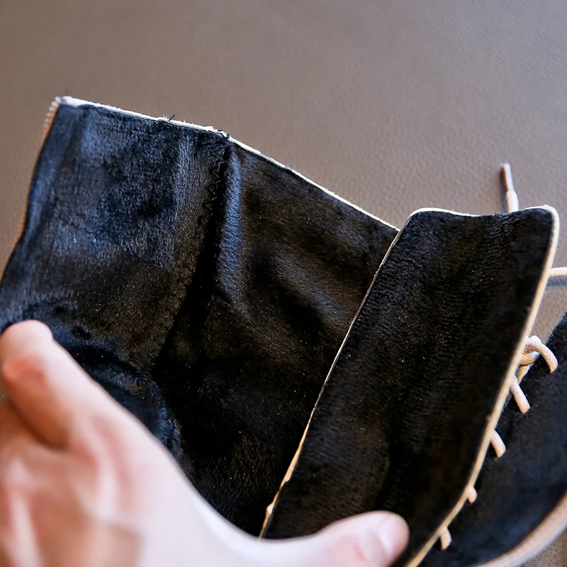 Ботинки для девочек коллекция 2019 года модная осенне зимняя детская обувь теплые