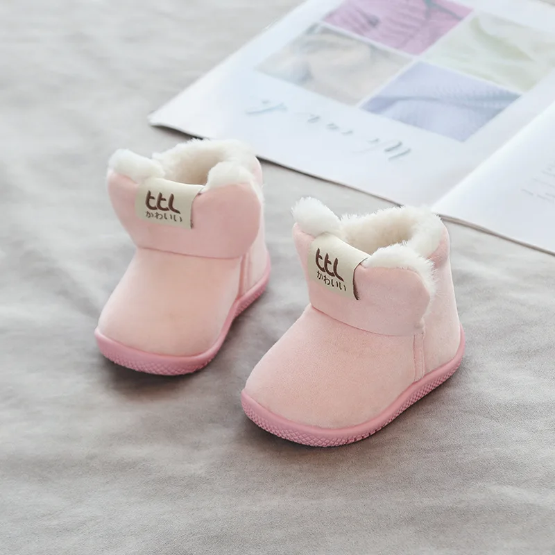 Winter New Children's Shoes Soft Bottom Baby Boots Toddler Shoes Padded Warm 1-4 Years Old Baby Shoes Non-slip Comfortable