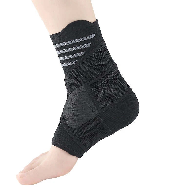 1 Uds 3D tejido elatio нейлон Correa tobillo Soporte Brace báminton Baloncesto fukbol тхэквондо фитнес-защита - Цвет: Черный