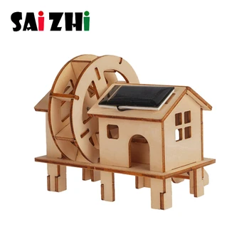 

Saizhi Wood Water Mill Gear DIY Solar Toy Model Accessories scientific experimental materials assembly model educational toys