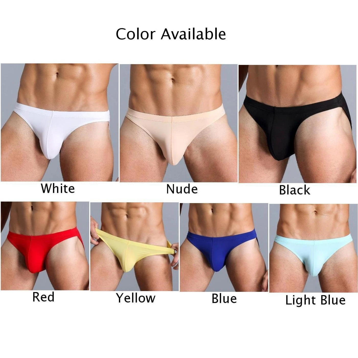 Мужские трусы &quotТонг&quot Y Pouch G Strings Ice silk triangle плавки бикини однотонные мягкие| |