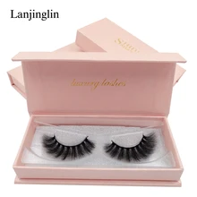 LANJINGLIN 1 пара норковые ресницы ручной работы 3d норковые ресницы натуральные накладные ресницы макияж длинные шелковые накладные ресницы объем ресниц