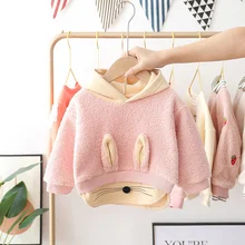 Fashion Spring Autumn Baby Girls Clothes Cotton Hooded Sweatshirt Cartoon Kids Casual Sportswear Infant Clothing