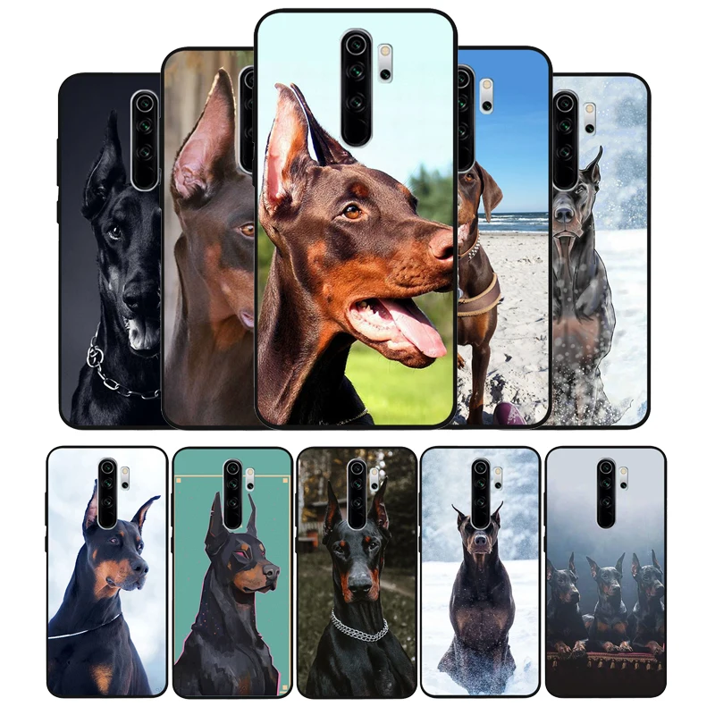 Черный чехол для телефона такса Doberman с собакой Xiaomi Redmi note 8 7 6 5 4 Pro redmi 4A 4X Plus мягкий