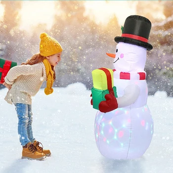 

1.5m Inflatable Snowman Kit Glowing Christmas Snow Inflatable Model Christmas New Year Outdoor Decor US/EU Plug