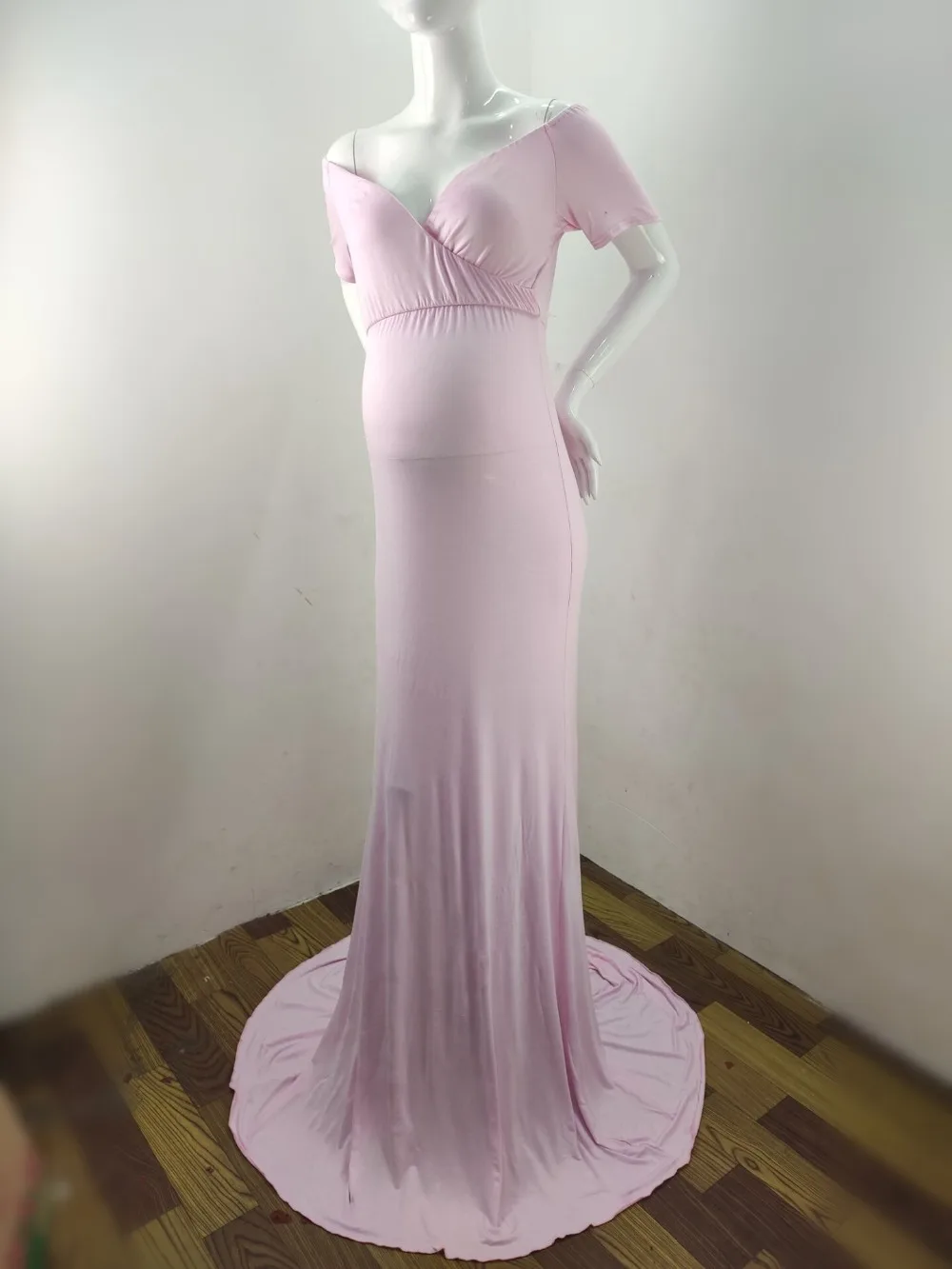 Elegence Shoulderless Maternity Shoot Dress Cute Pregnancy Photography Dress For Baby Shower Pregnant Women Maxi Gown Photo Prop (7)