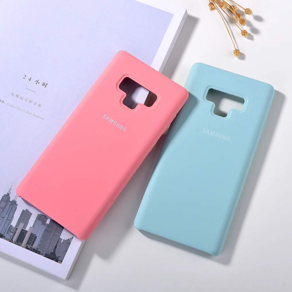 samsung silicone case Original Samsung Note 9 Liquid Silicone Case Soft-Touch Silky Finish Protective Cover For Samsung Galaxy note9 Note 9 With Box kawaii samsung cases