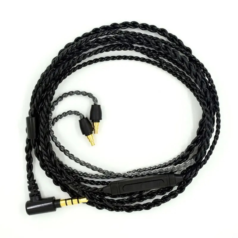 Cable Silver Plated Cord for IE40 PRO Headphones with Mic Volume Control X3UB