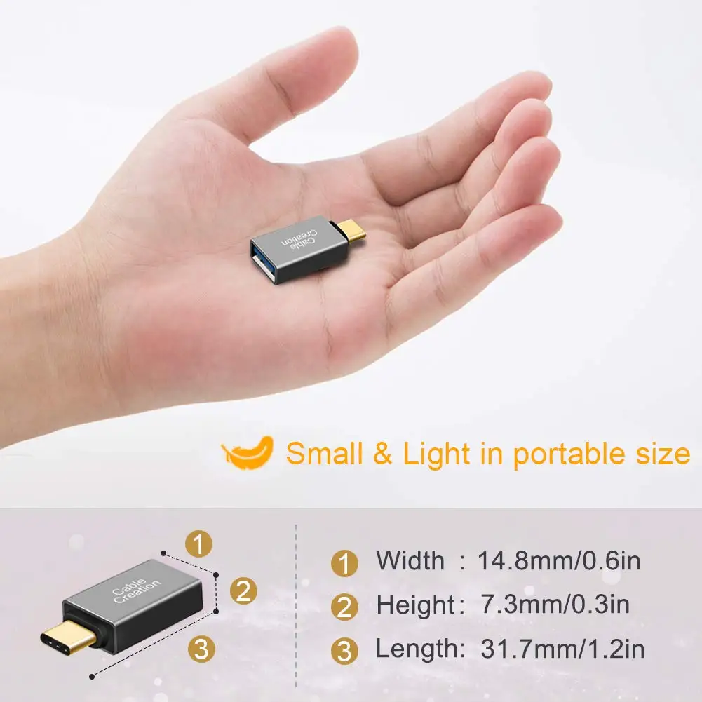 USB-C-адаптер USB 3,0, адаптер usb type C(папа)-USB 3,0 A(мама), поддержка функции OTG, совместим с MacBook/Pro