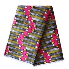 Хлопок белый и желтый новейшая ткань в африканском стиле карандаш высокого качества печать ткань для женщин платье воск Java