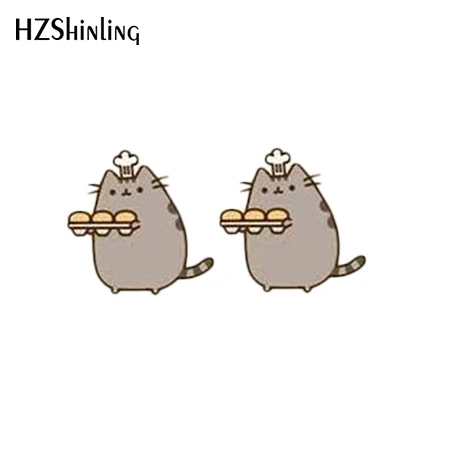 Новые Сережки Серого Кота акриловые серебряные забавные коты полимерная серьга эпоксидные термоусадочные серьги позолоченные - Окраска металла: 14