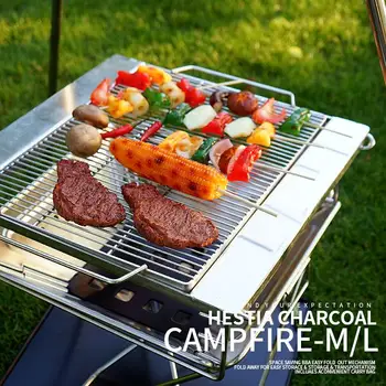 

Non-Stick Surface Folding Barbecue Grill Portable Stainless Steel BBQ Grill Outdoor Camping Picnic Tool Foldable BBQ Rack