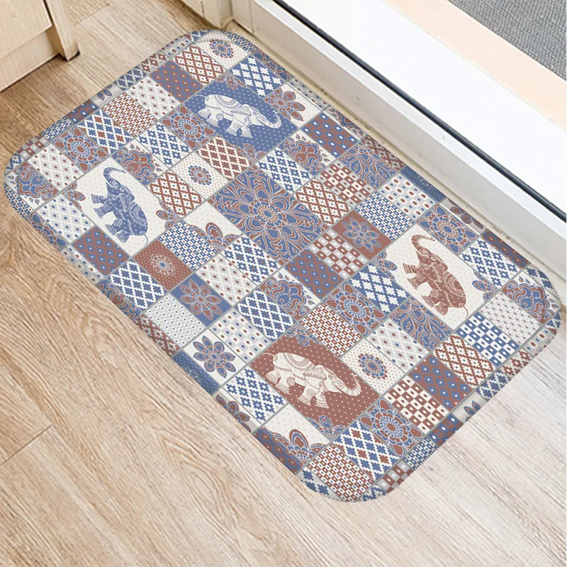 Цветочный мандала напольный коврик входная дверь противоскользящий дверной для