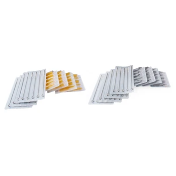 

40Pcs Stainless Steel Tattoo Needles Set with 20Pcs Disposable Tattoo Tips Tubes Set Yellow & Gray