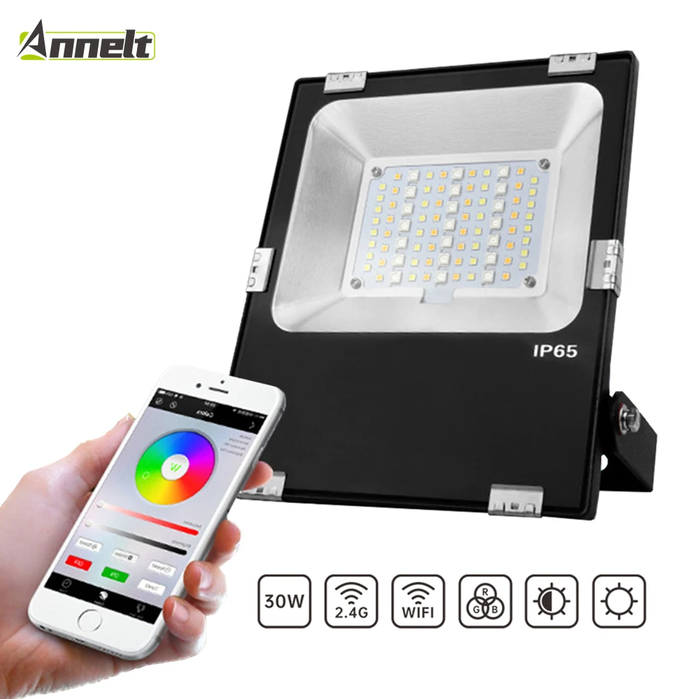 US $75.28 30W Smart Flood Light App Phone Control Floodlight AC 86265V Waterproof IP65 RGBCCT LED Street Spotlight Landscape Garden Lamp