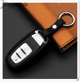 

jingyuqin 10pcs Car Key Protection Carbon Silicone Cover for Audi A4 A4L A5 A6 A6L Q5 S5 S7 Protect Shell Car Styling Fiber Case